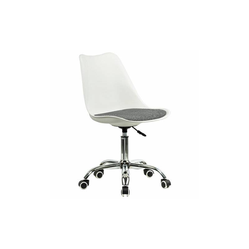 Кресло стул  "Eames MG-310 CH", хром, пластик белый, ткань серая, 532924 главное фото