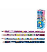 Карандаш чернографит. Adel KID`S 203-1151-000 HB ластик корпус ассорти (фио/роз/гол/син) рисунок