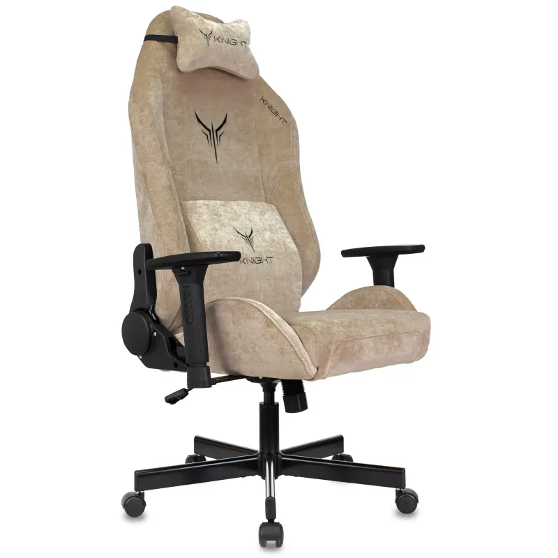 Кресло игровое Knight N1 Fabric бежевый Light-21 с подголов. крестов. металл главное фото